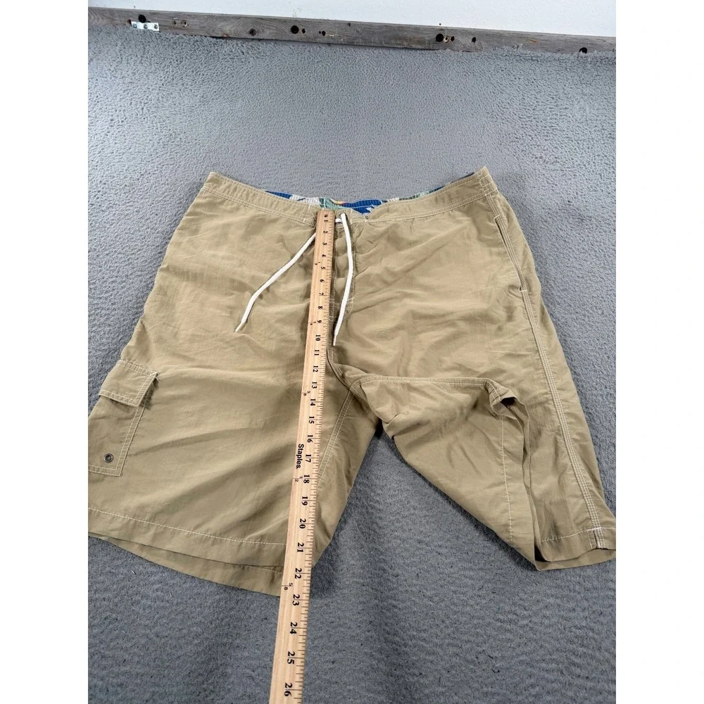Polo Ralph Lauren Shorts Men's 2XL Beige Cargo Pockets Drawstring Swim Trunks‎